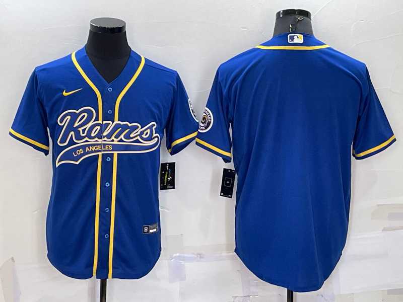 Men's Los Angeles Rams Blank Royal Blue With Patch Cool Base Stitched Baseball Jersey,We sell and wholesale Men's Los Angeles Rams Blank Royal Blue With Patch Cool Base Stitched Baseball Jersey on line form chian!
